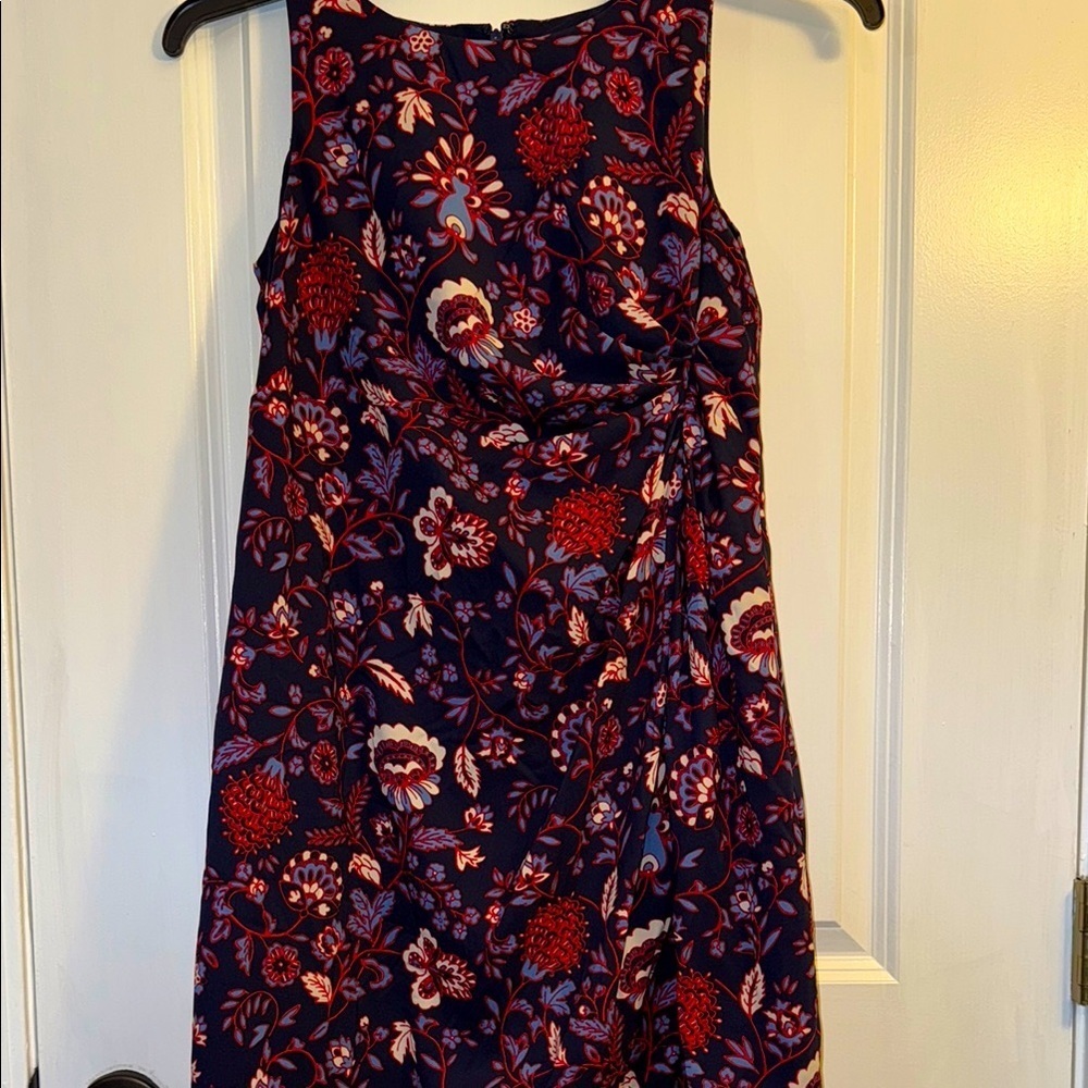 LOFT Red and Pink Halter Sundress Midi